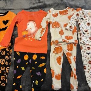 Carter's Halloween Kids Pajama Sets - Orange, Black, White